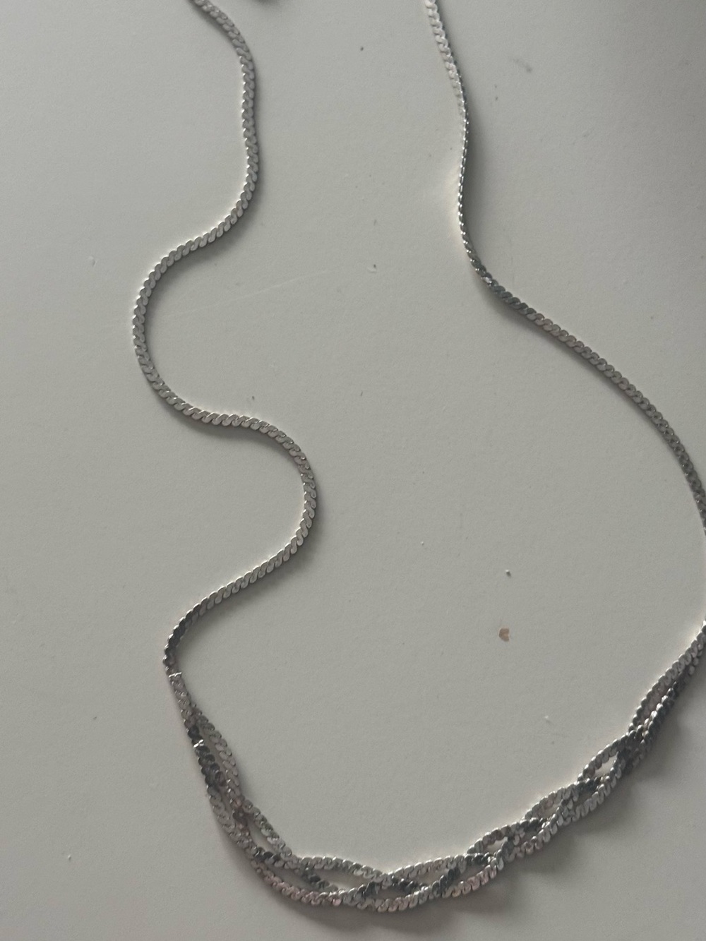 Vintage Silver Women’s Twisted Chain Necklace - Unbranded 925 Sterling Silver